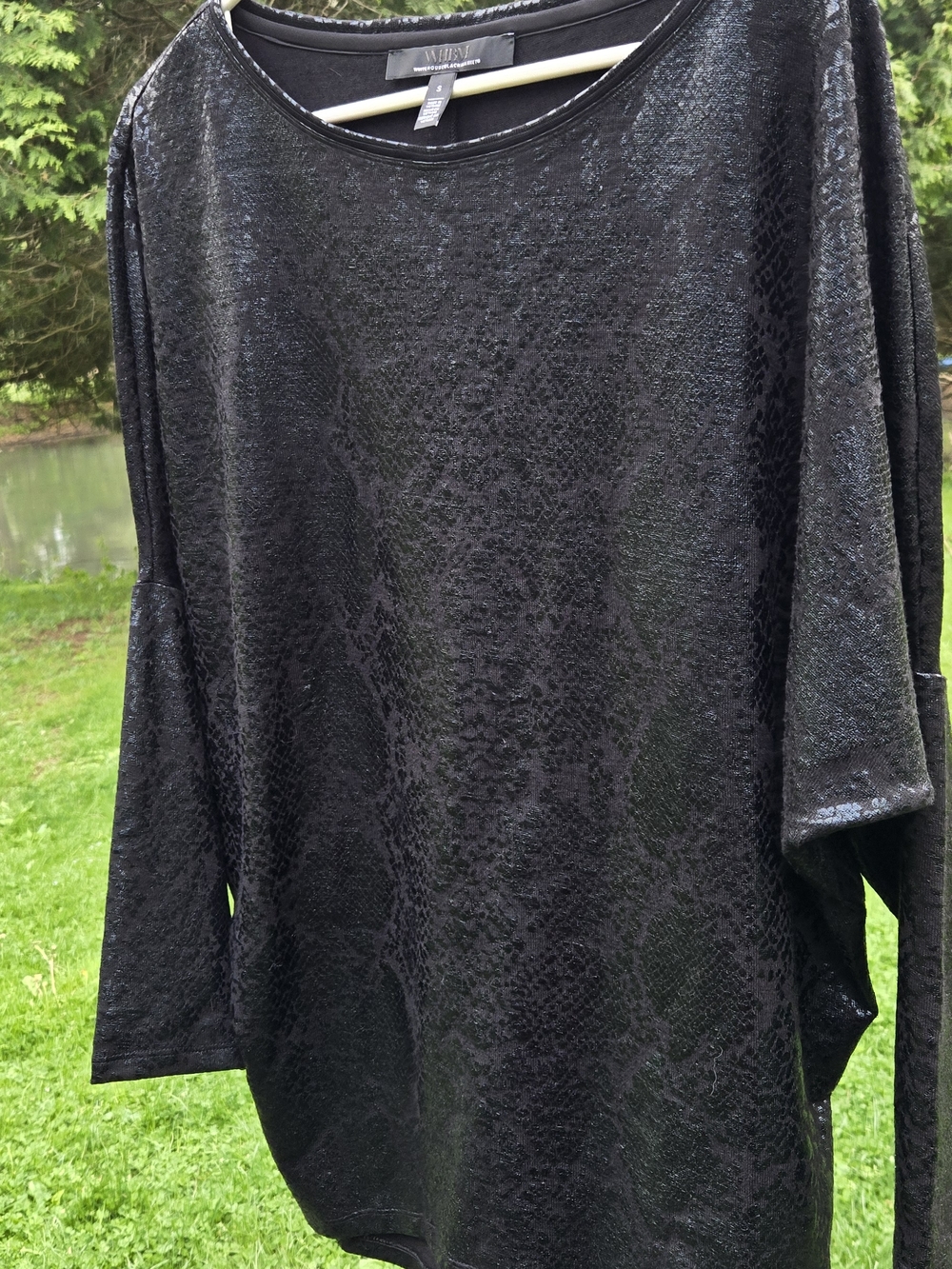 White House Black Market Black Velvet Burnout Tunic